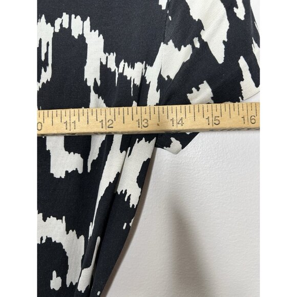 Diane von Furstenberg Zoe Silk Dress Women’s Black White Abstract Print Size 4 - Picture 6 of 9